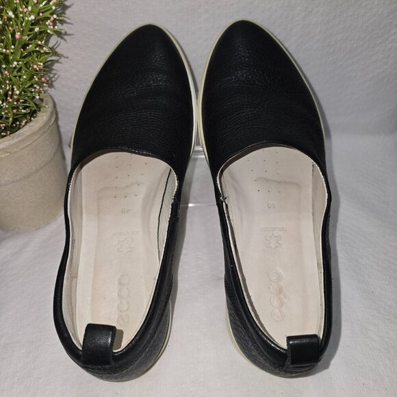 ECCO GILLIAN SLIP ON BLACK LEATHER SHOE WOMENS SIZE 9 EUC - Picture 6 of 9